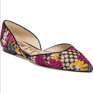 Sam Edelman Rodney Embroidered Floral Flats, SIZE 8.5, Women's Flower Shoes
